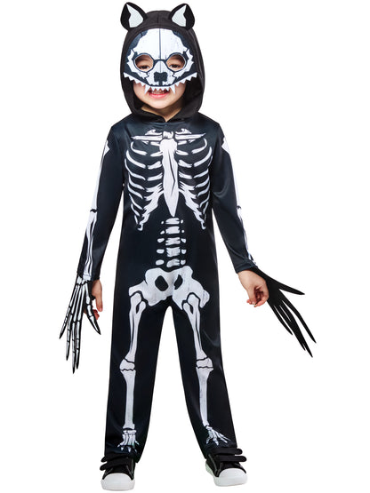 Skeleton Werewolf Costume Kids Jumpsuit with Headpiece and Detachable Tail 5