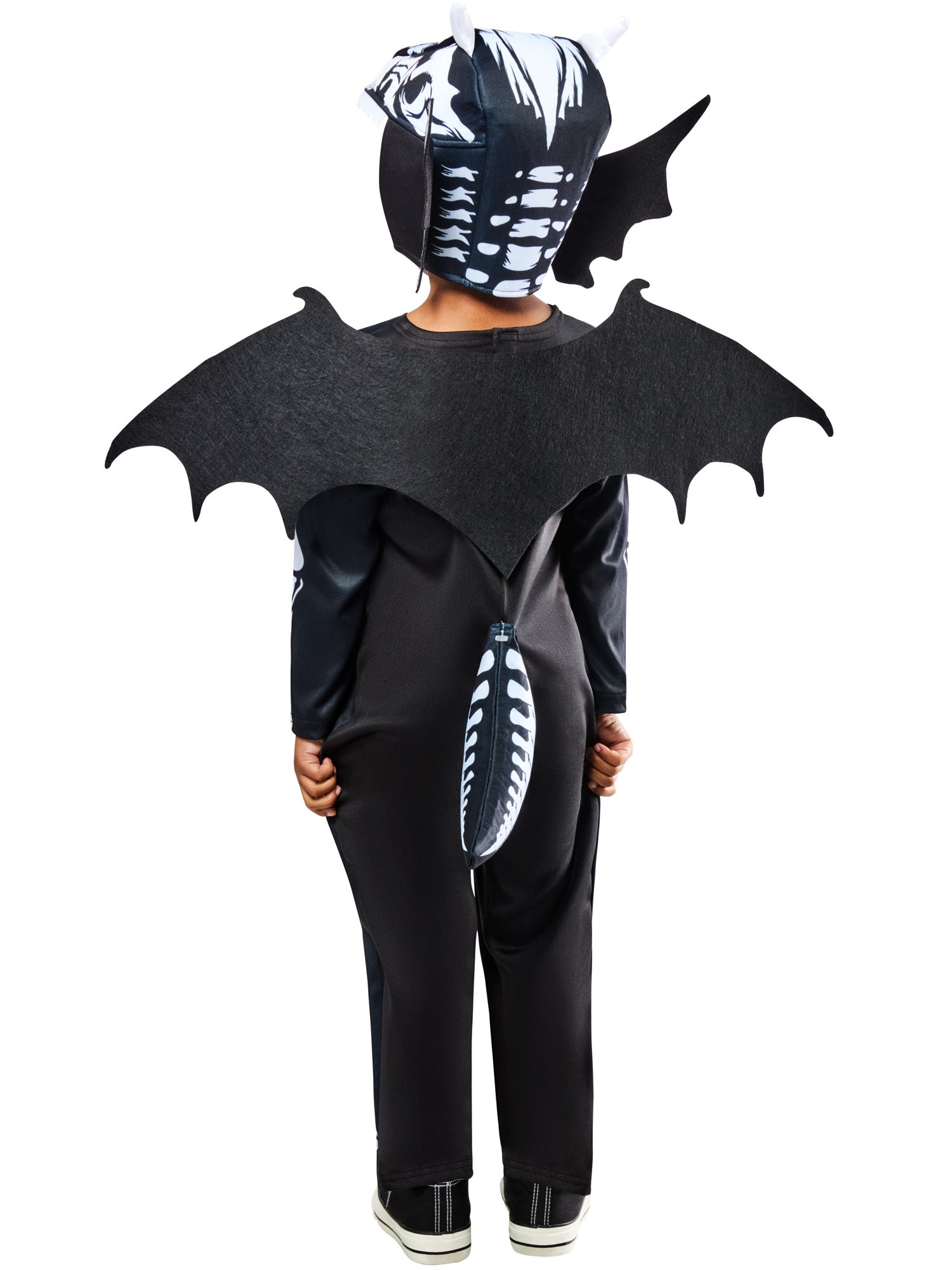 Skeleton Dragon Costume for Kids Jumpsuit Headpiece Wings Tail 2