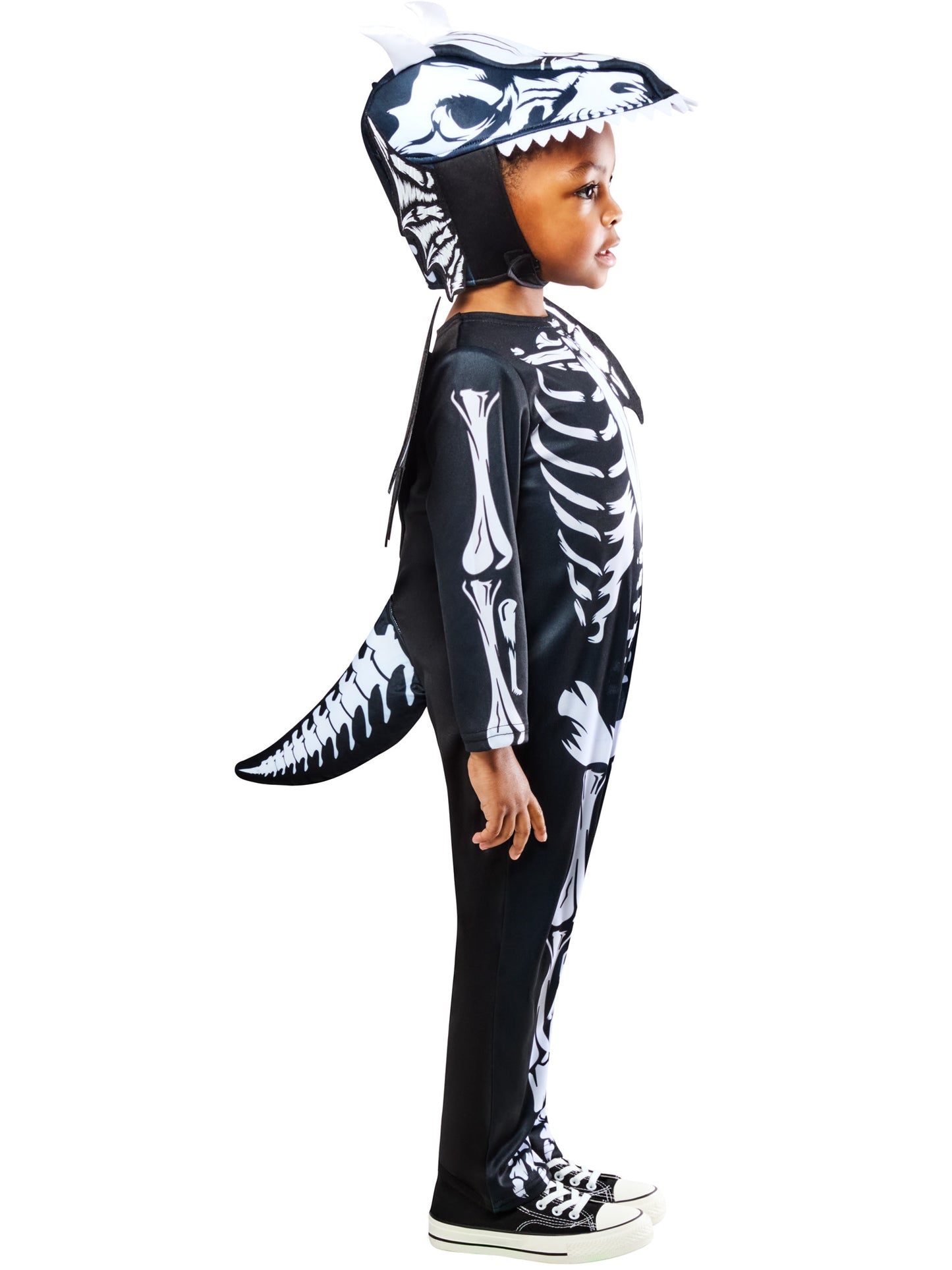 Skeleton Dragon Costume for Kids Jumpsuit Headpiece Wings Tail 3