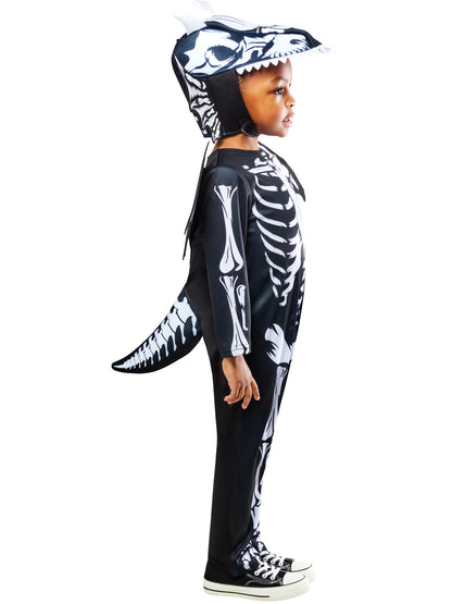 Skeleton Dragon Costume for Kids Jumpsuit Headpiece Wings Tail 3