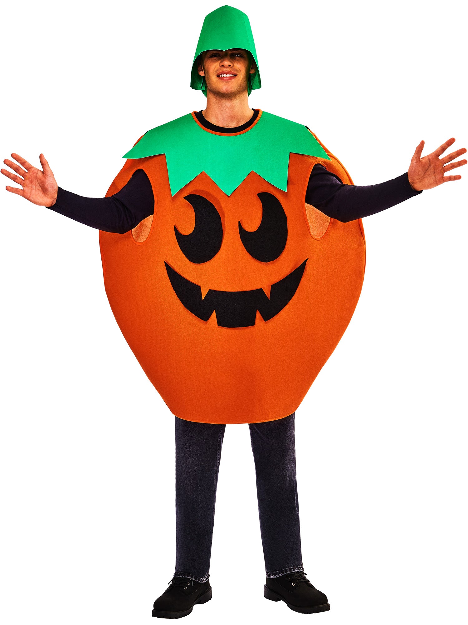 Pumpkin Adult Costume Tabard Hat Face Pieces 1