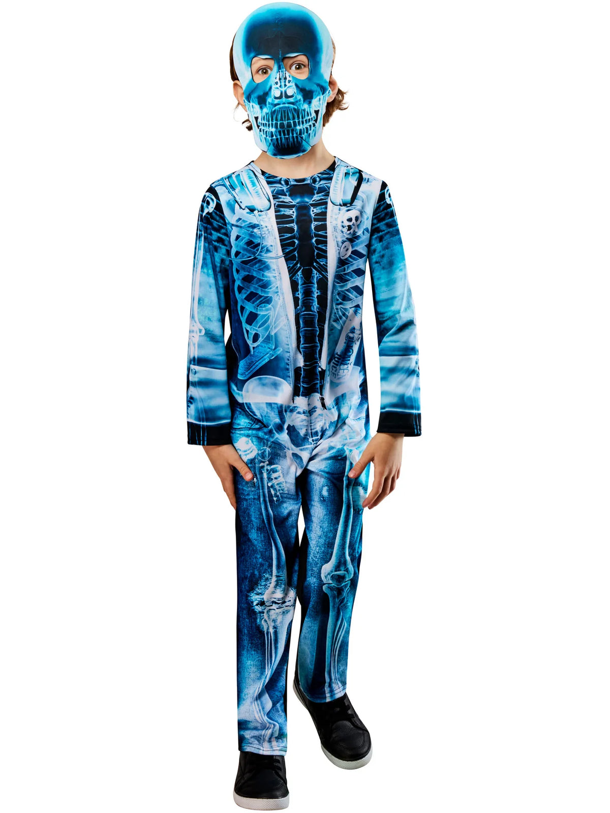X-Ray Skeleton Costume for Kids Jumpsuit and Mask 4