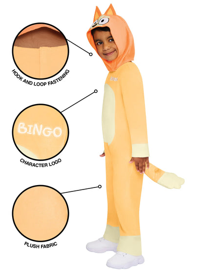 Bingo Costume Jumpsuit for Kids Deluxe Tail and Hood 3