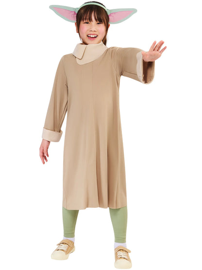 Grogu Costume for Kids Mandalorian Baby Yoda Outfit Robe and Headband 4