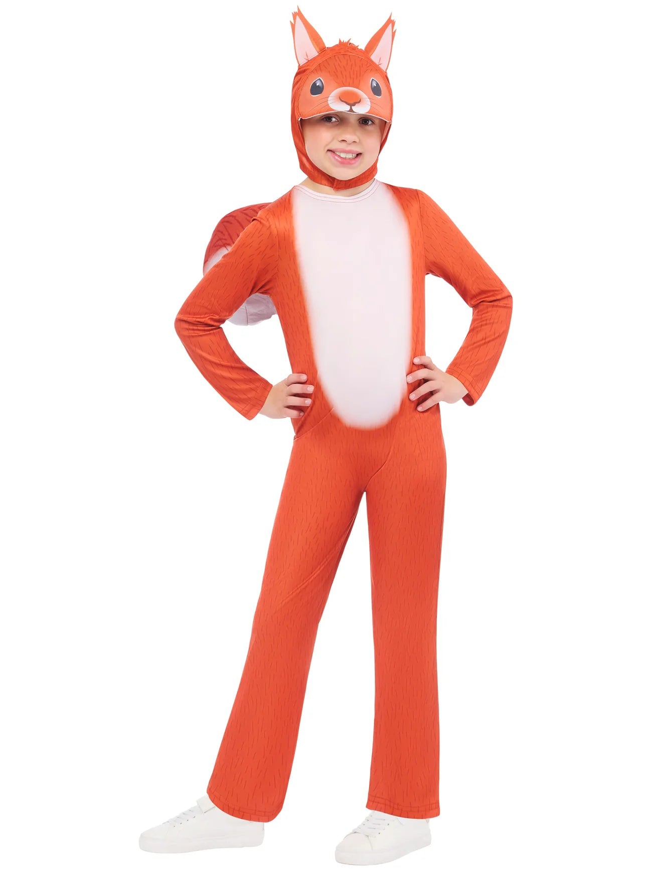 Squirrel Costume Orange Jumpsuit and Mask for Kids 1