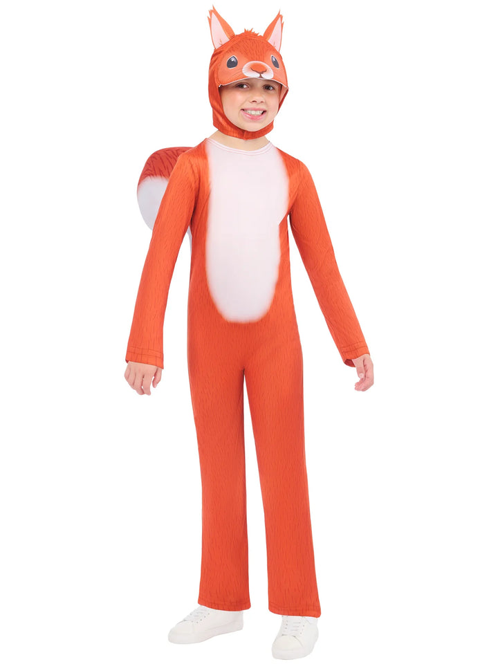 Squirrel Costume Orange Jumpsuit and Mask for Kids