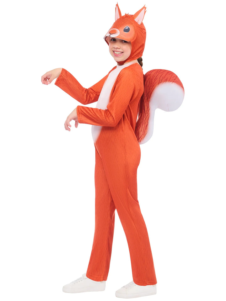 Squirrel Costume Orange Jumpsuit and Mask for Kids
