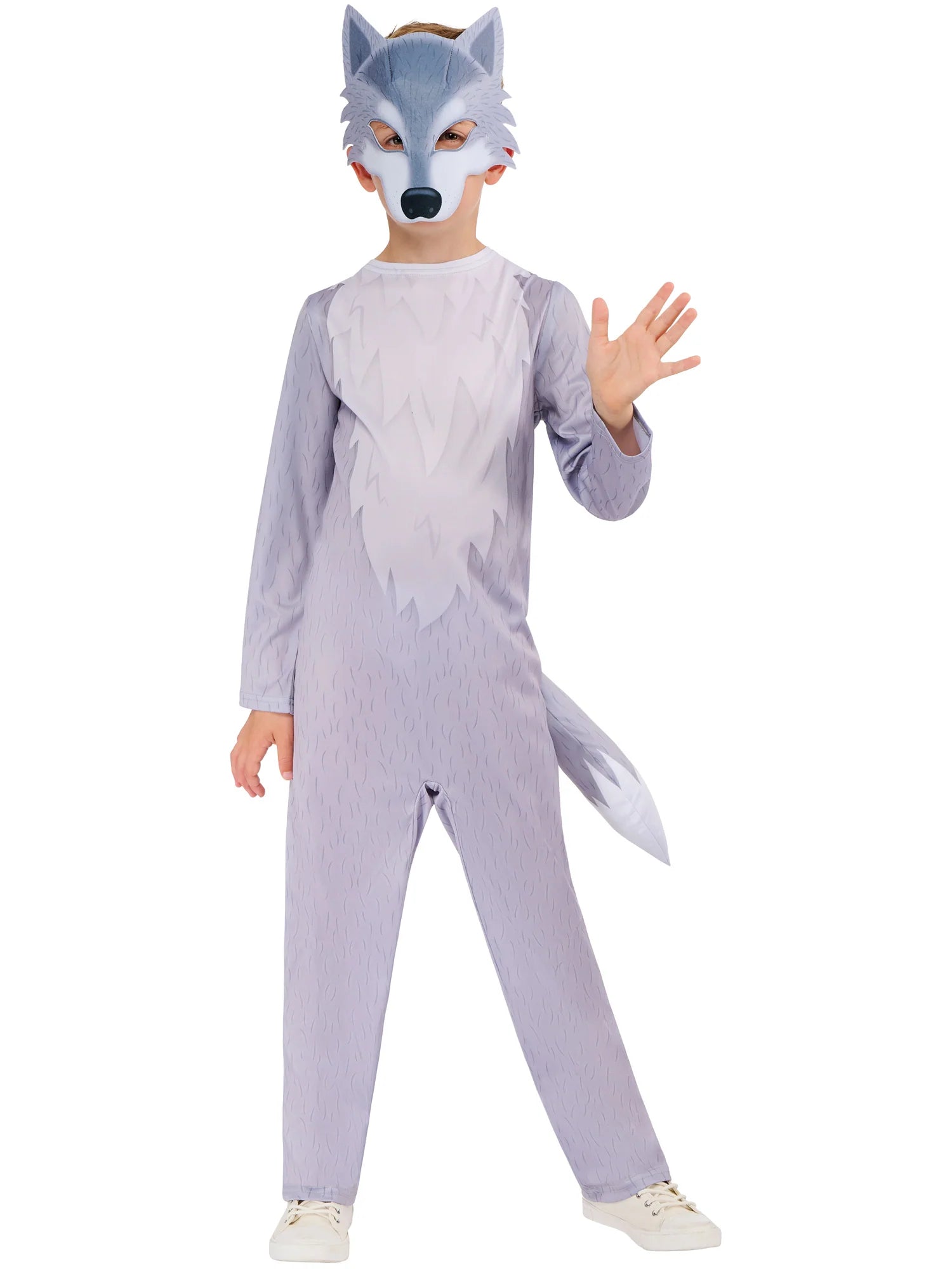 Storybook Wolf Kids Grey Jumpsuit and Mask 1