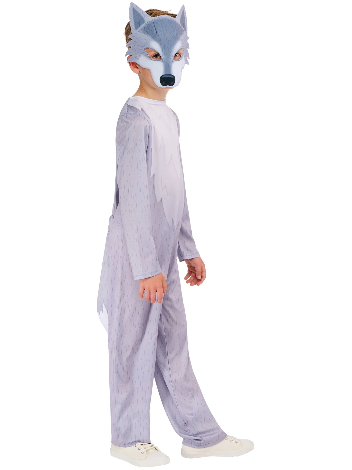 Storybook Wolf Kids Grey Jumpsuit and Mask 2