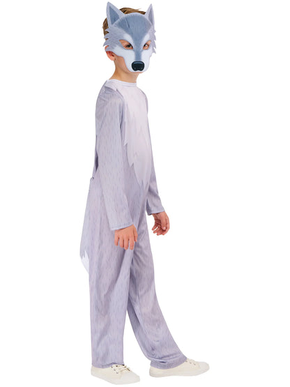 Storybook Wolf Kids Grey Jumpsuit and Mask 2