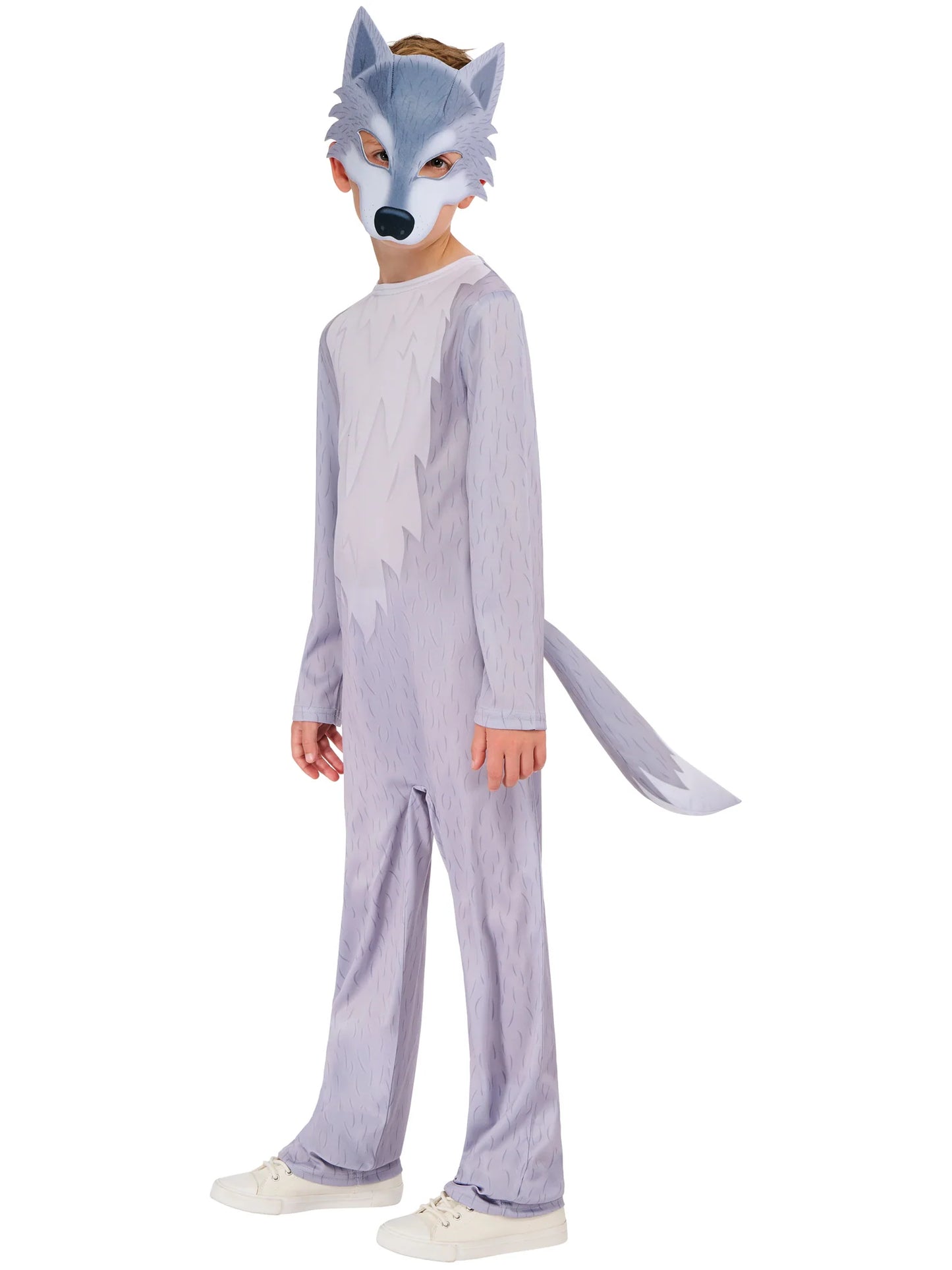 Storybook Wolf Kids Grey Jumpsuit and Mask 3