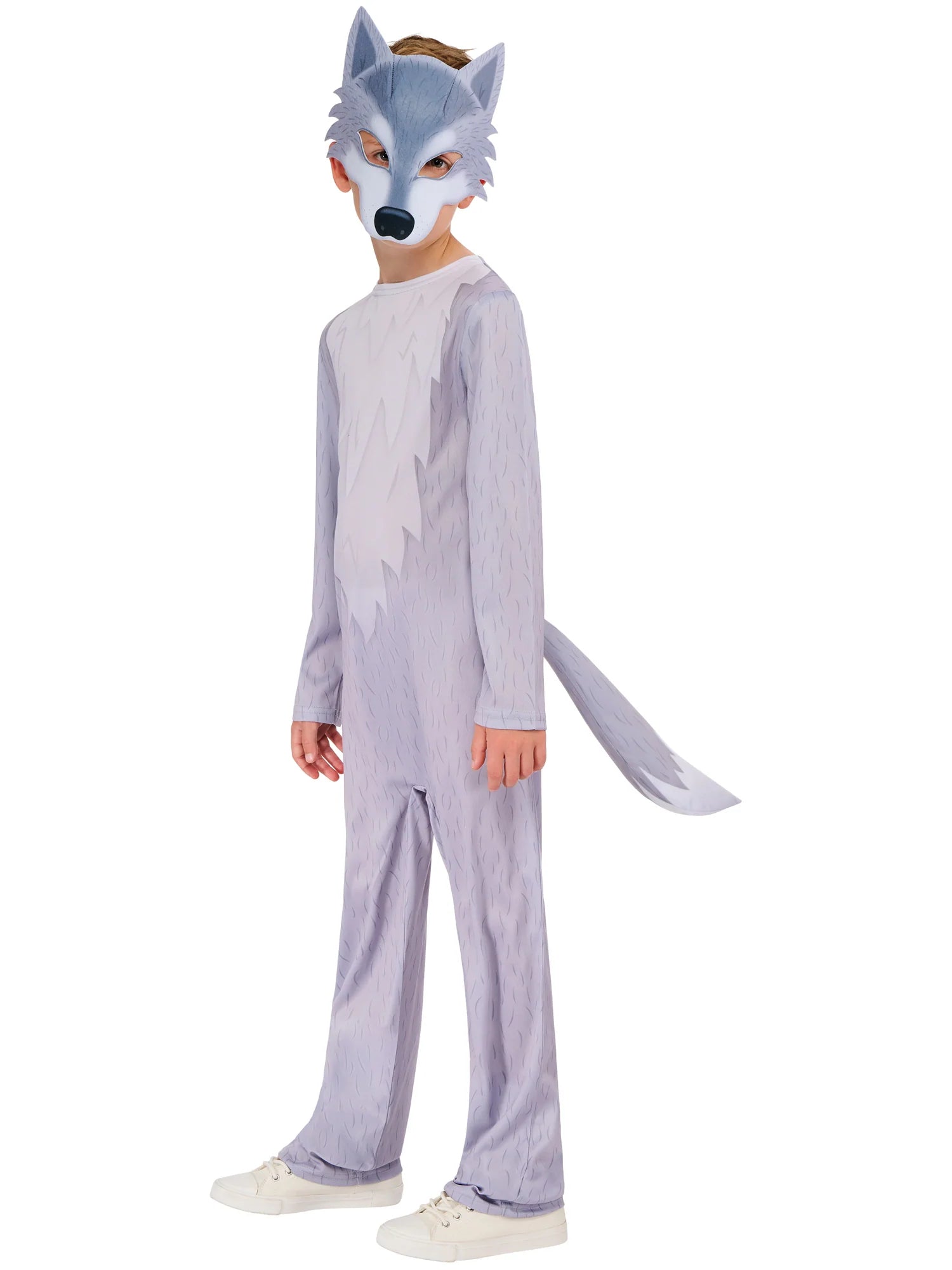 Storybook Wolf Kids Grey Jumpsuit and Mask 3