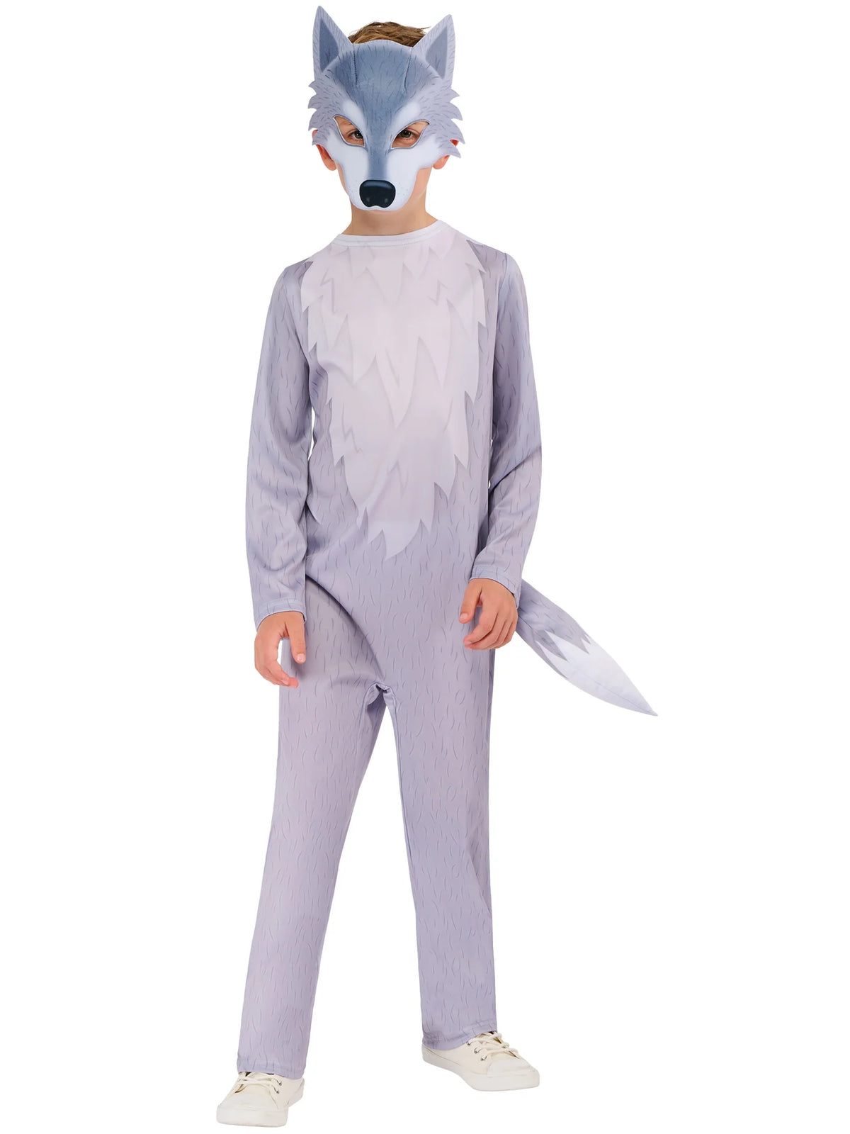 Storybook Wolf Kids Grey Jumpsuit and Mask 4