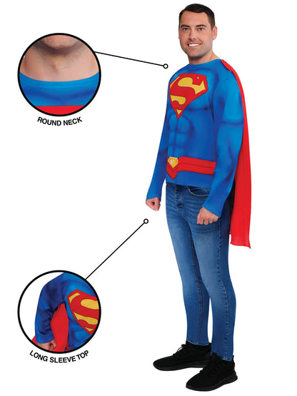 Superman Adult Top and Cape Costume 3