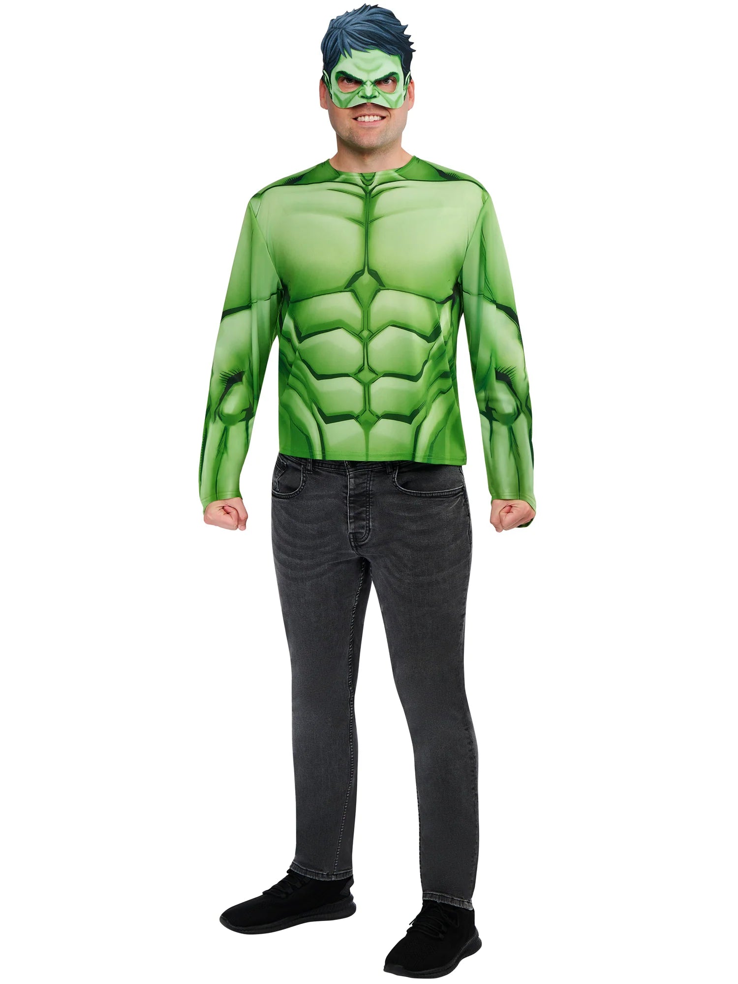 Hulk Adult Top and Half Mask Costume for Men 1