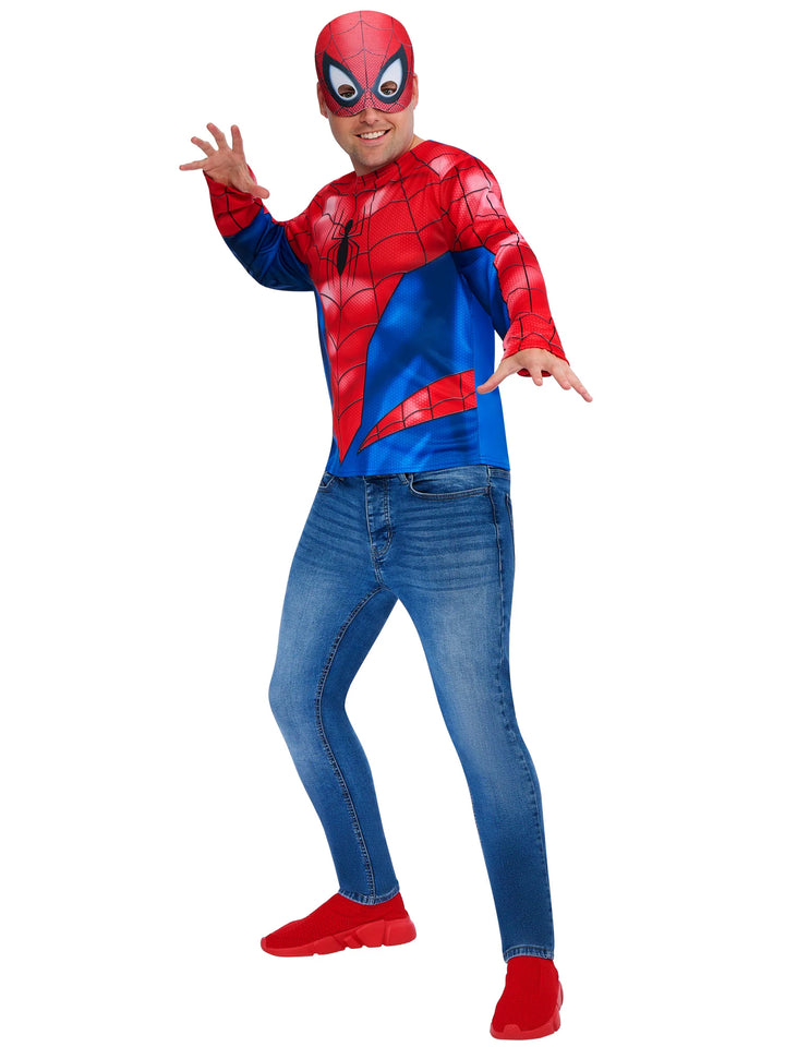 Spider-Man Adult Top and Mask Costume Set