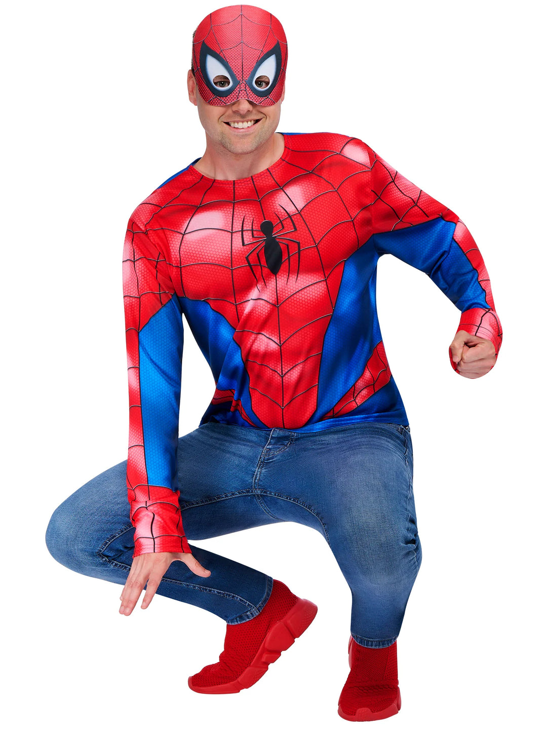 Spider-Man Adult Top and Mask Costume Set