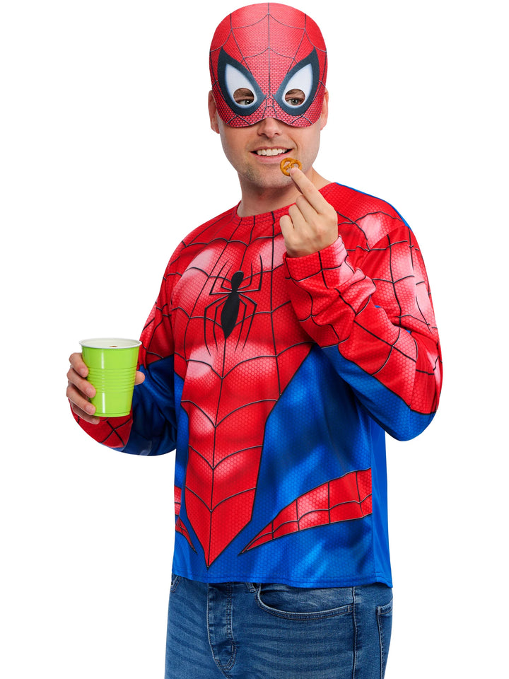 Spider-Man Adult Top and Mask Costume Set