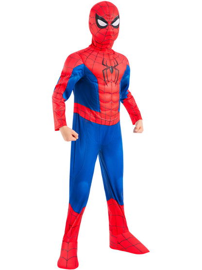 Spider-Man Deluxe Costume for Kids Muscle Padded Suit and Mask