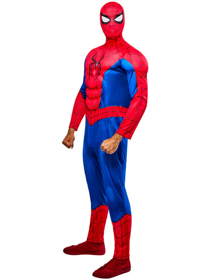 Spider-Man Deluxe Costume for Adults Padded Muscle Suit and Mask