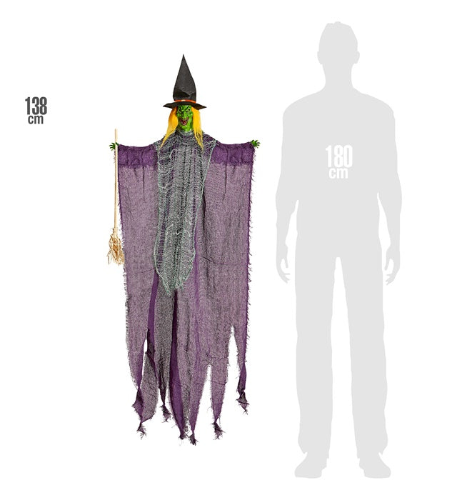 Witch With Broom 138 Cm
