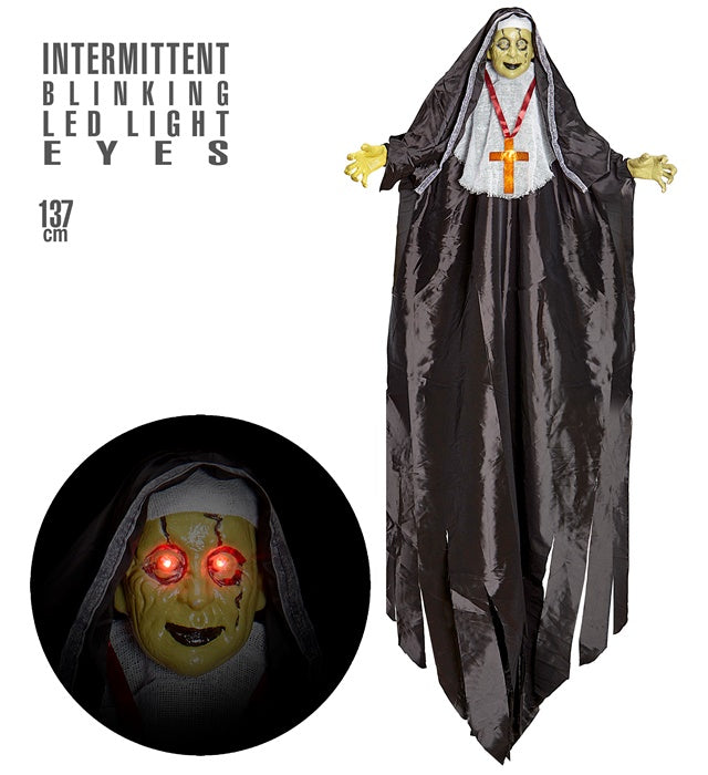 Possessed Nun With Intermittent Blinking Led Light Eyes 137 Cm 