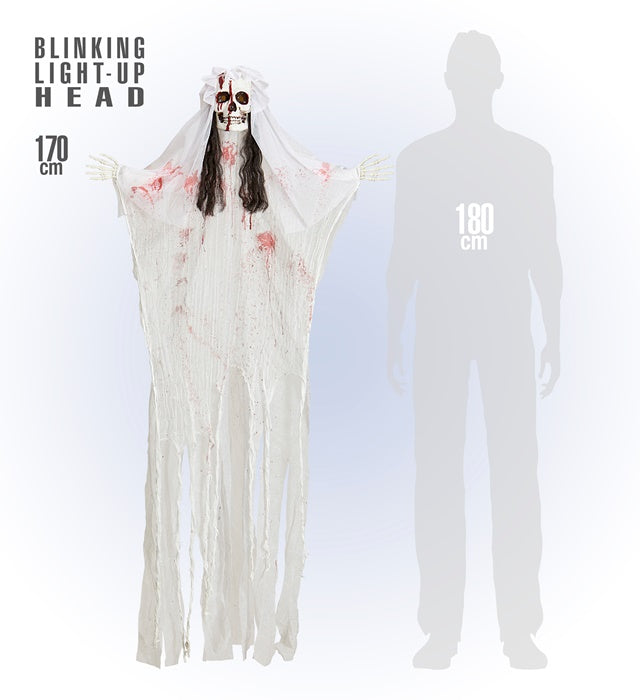 Skeleton Bride With Blinking Light-Up Head 170 Cm 