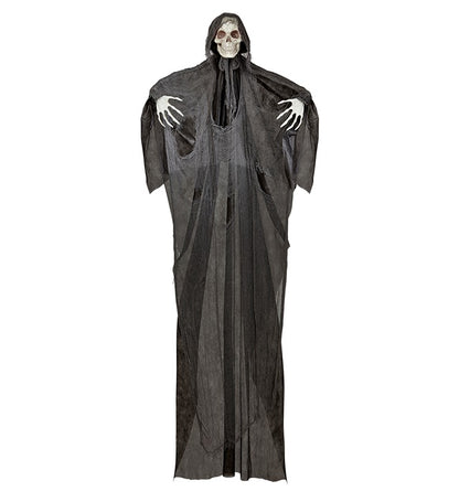 Sound Sensor Activated Grim Reaper With Intermittent Blinking Led Light Eyes, Eerie Sounds & Evil Laughter 240 Cm 