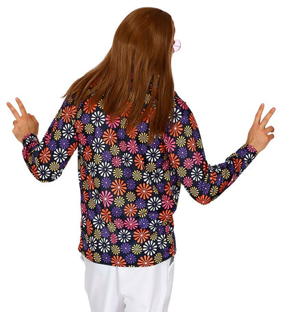 The 70S Groovy Style - Blue Flowers  Shirt  