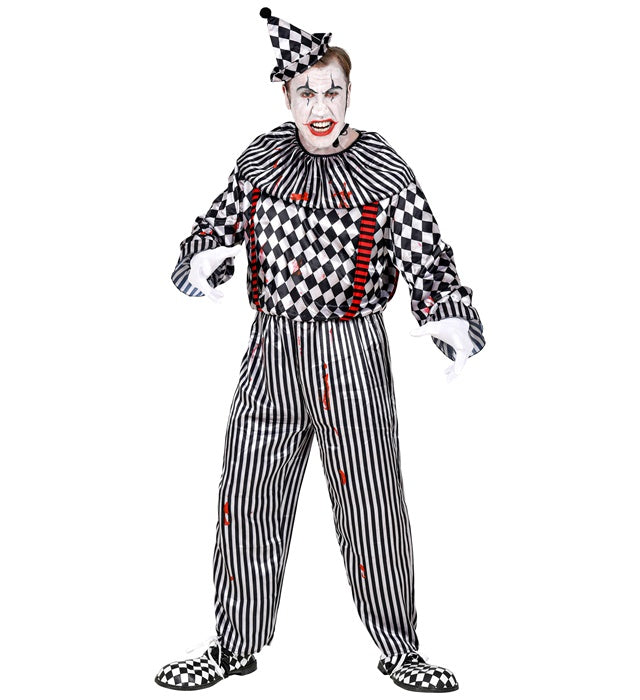Vintage Clown  Jumpsuit With Ruff And Braces, Headpiece 