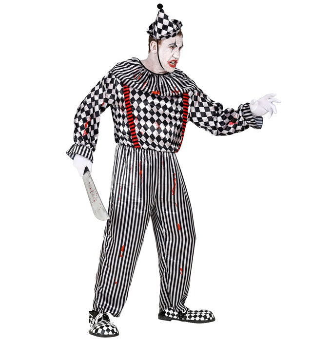 Vintage Clown  Jumpsuit With Ruff And Braces, Headpiece 