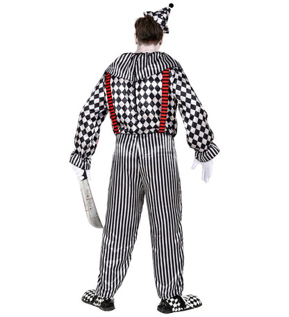 Vintage Clown  Jumpsuit With Ruff And Braces, Headpiece 