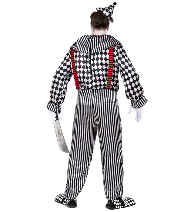 Vintage Clown  Jumpsuit With Ruff And Braces, Headpiece 