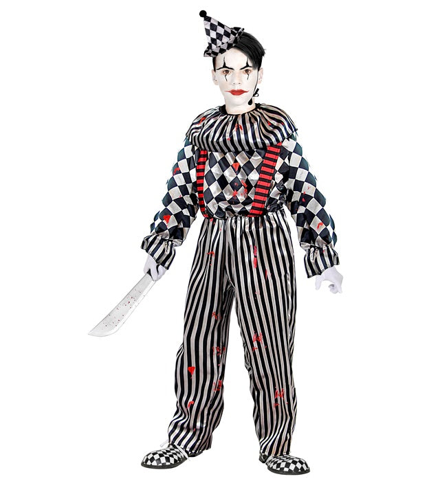 Vintage Clown  Jumpsuit With Ruff And Braces, Headpiece 