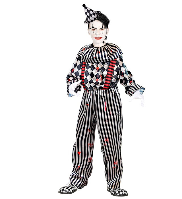 Vintage Clown  Jumpsuit With Ruff And Braces, Headpiece 
