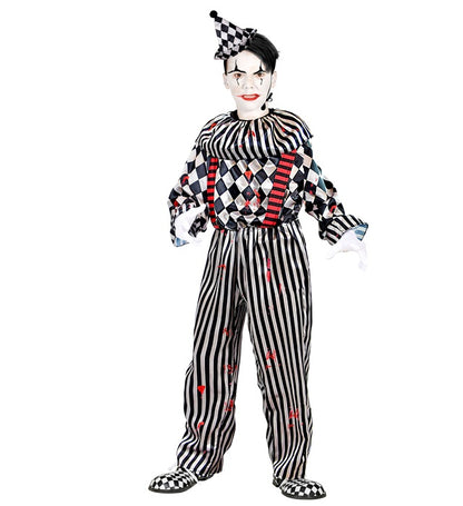 Vintage Clown  Jumpsuit With Ruff And Braces, Headpiece 