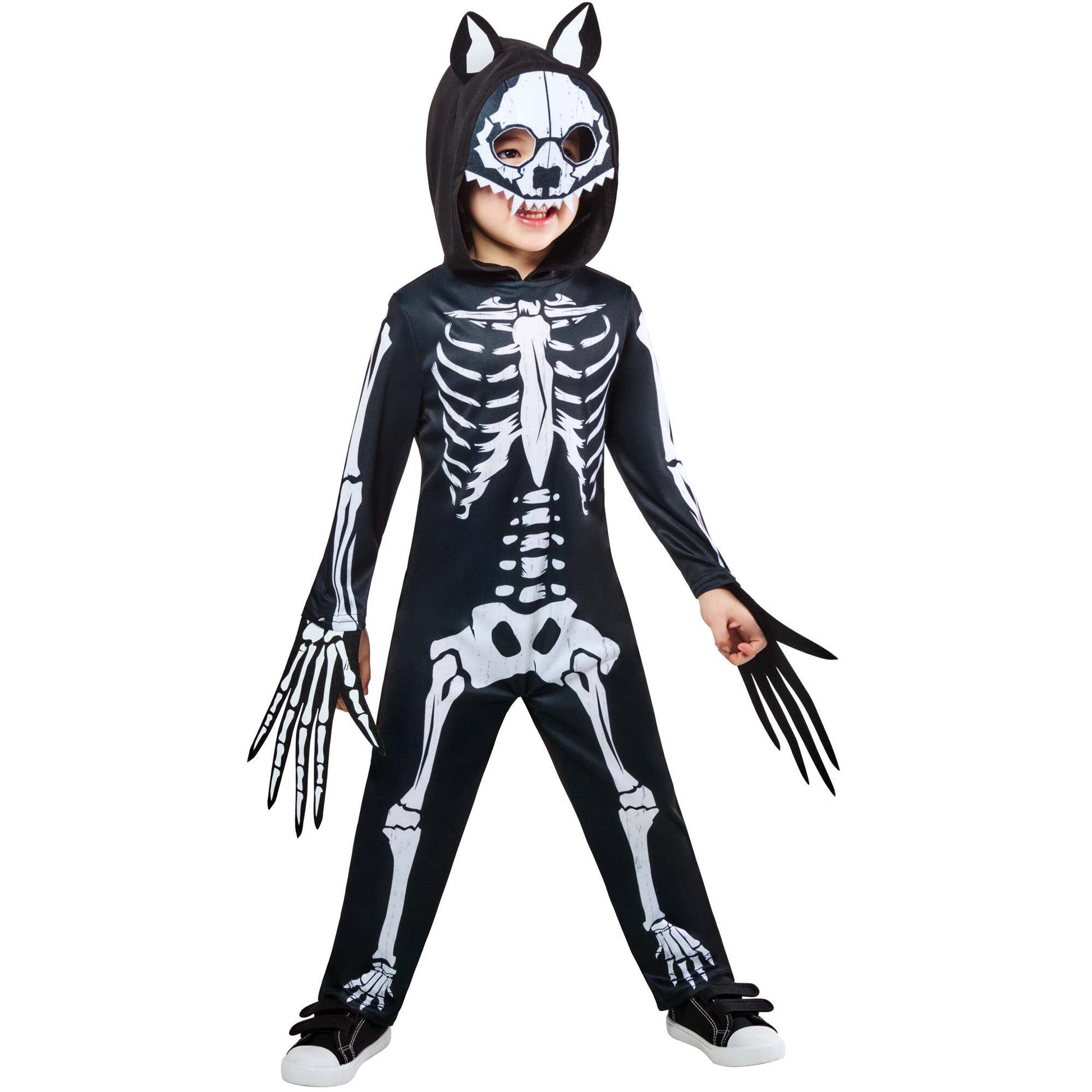 Skeleton Werewolf Costume Kids Jumpsuit with Headpiece and Detachable Tail 1