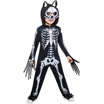 Skeleton Werewolf Costume Kids Jumpsuit with Headpiece and Detachable Tail 1