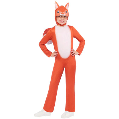 Squirrel Costume Orange Jumpsuit and Mask for Kids 1