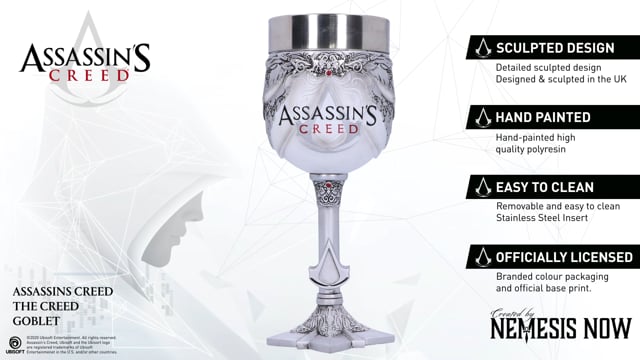 Assassins Creed White Game Goblet 20.5cm Officially Licensed Drinking Mug 9