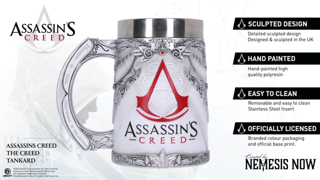 Assassins Creed White Game Tankard 15.5cm Officially Licensed Drinking Mug