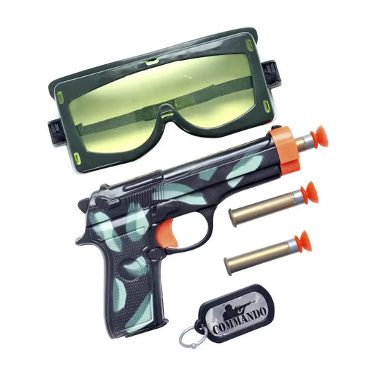 Military Set Costume Dress Up Black Gun Bullets Goggles and Dog Tag 1