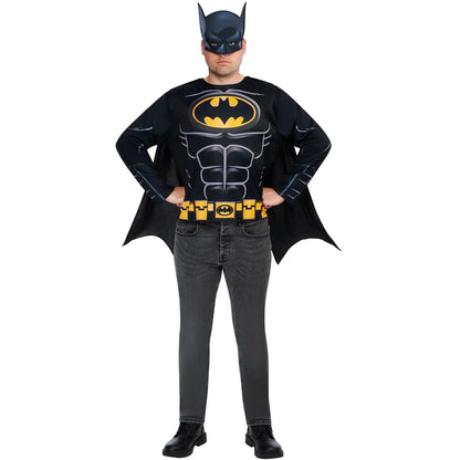 Batman Costume Top Cape and Half Mask for Men 1