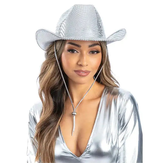 Silver Disco Ball Cowboy Hat