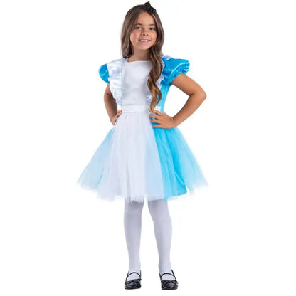 Alice in Wonderland Costume Girls Blue Dress with Headband 1
