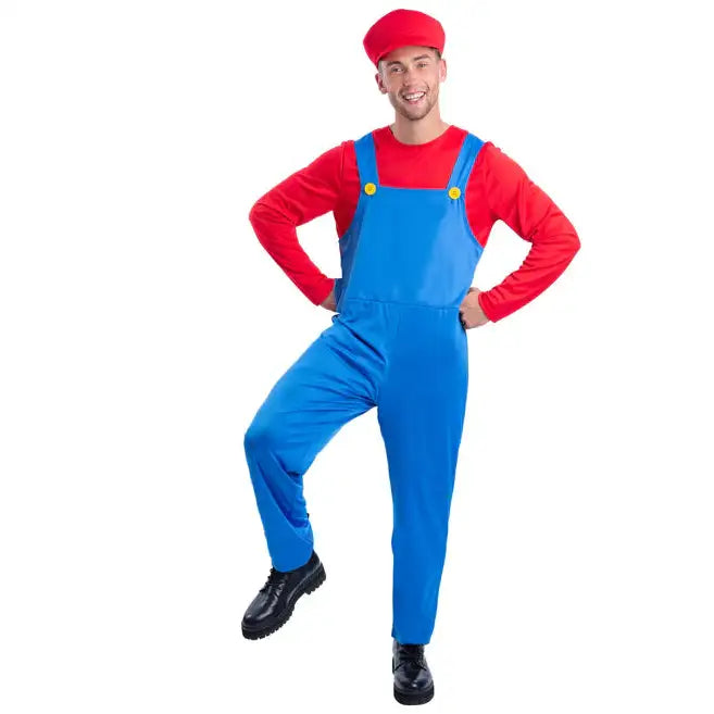 Red Plumber Super Mario Costume for Men 1