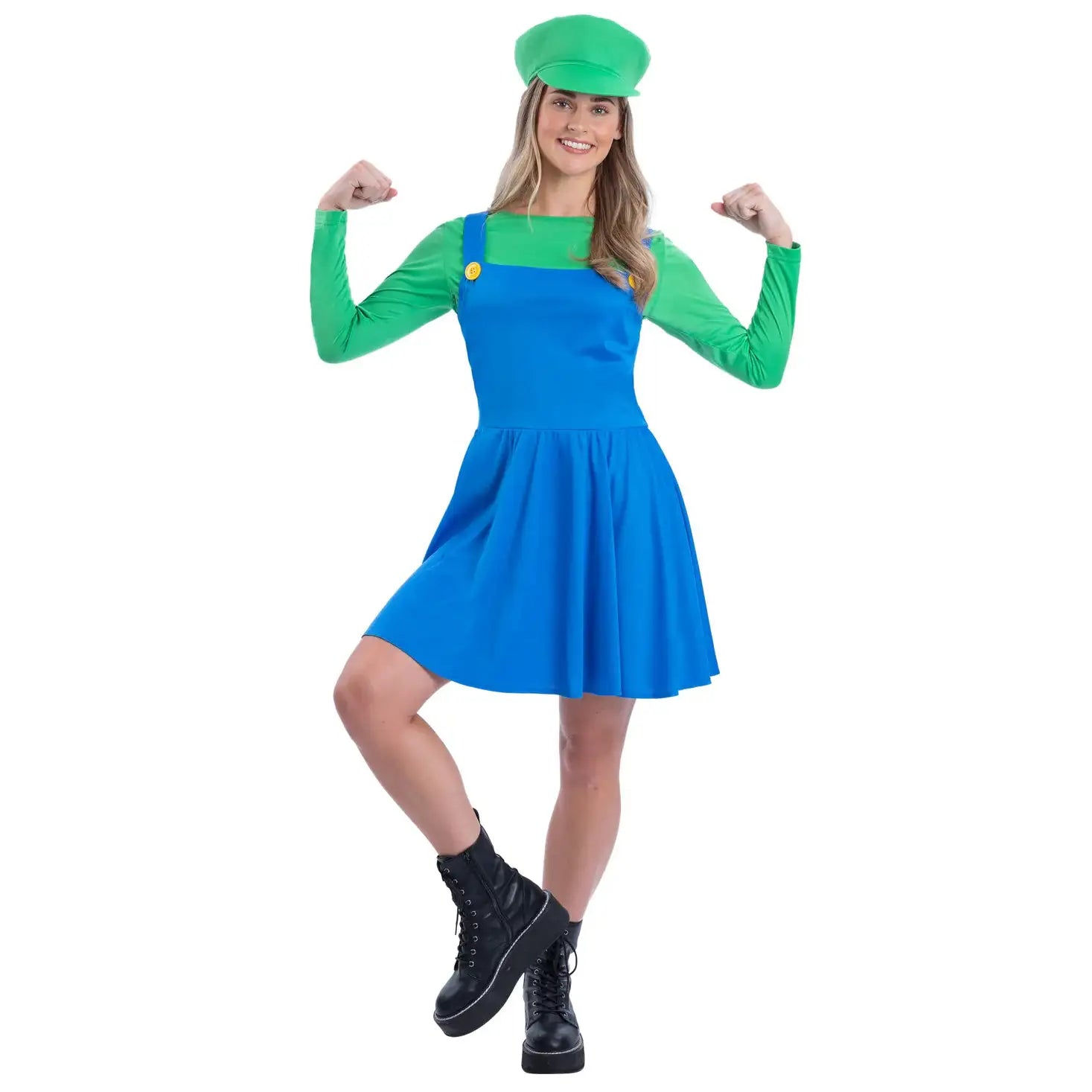 Green Plumber Costume Luigi Dress for Women 1