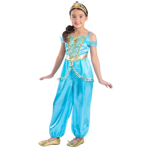 Arabian Princess Costume Jasmine Dress with Tiara for Girls 1