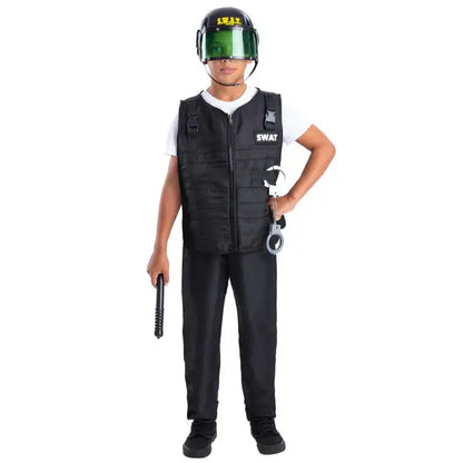 Swat Costume with Vest Hat and 4 Piece Toy Set 1