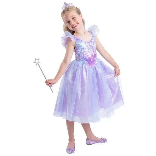 Fairy Princess Costume Girls Purple Dress Headband and Wand 1